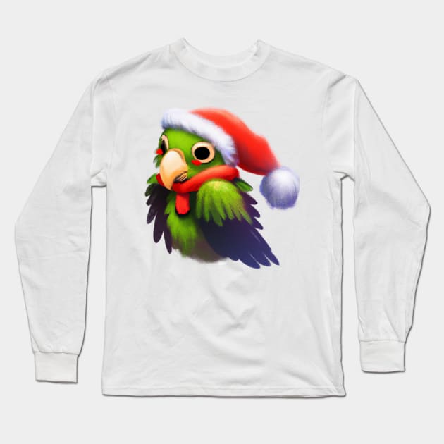 Cute Parrot Drawing Long Sleeve T-Shirt by Play Zoo